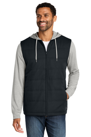 TravisMathew TM1MZ336 Tides Up Hooded Jacket in Black/ Grey Heather