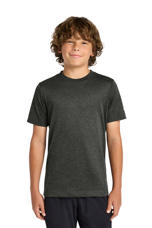 Nike NKDX8787 Youth Swoosh Sleeve rLegend Tee in Dark Smoke Heather