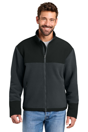 CornerStone CSF750 Fleece Overlay Jacket in Charcoal/ Black