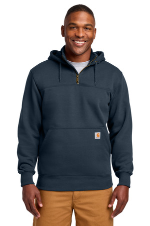 Carhartt CTT100617 Tall Rain Defender Paxton Heavyweight Hooded Zip Mock Sweatshirt in New Navy