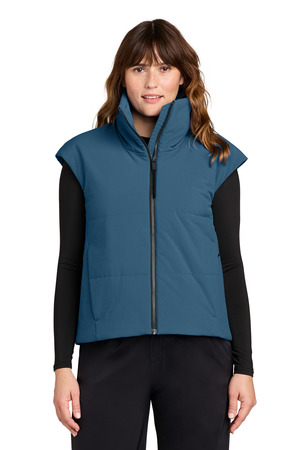 MiiR MRAW442 Women's Sashiko Stretch Puffy Vest in Deep Lake