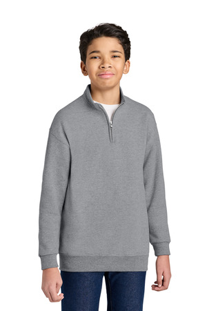 Jerzees 995Y Youth NuBlend 1/4-Zip Cadet Collar Sweatshirt in Oxford