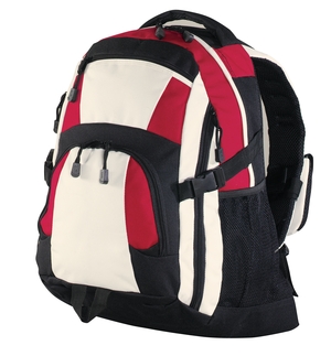 Port Authority BG77 Urban Backpack in Black/ Red/ Stone