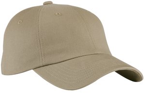Port Authority BTU Unstructured Brushed Twill Cap in Khaki