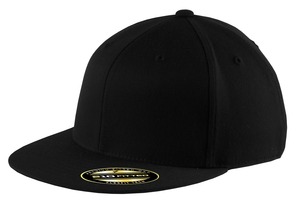 Port Authority C808 Flexfit 210 Flat Bill Cap in Black