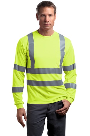 CornerStone CS409 ANSI 107 Class 3 Long Sleeve Snag-Resistant Reflective T-Shirt in Safety Yellow