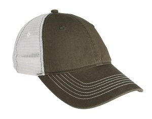 District DT607 Mesh Back Cap in Army/ White