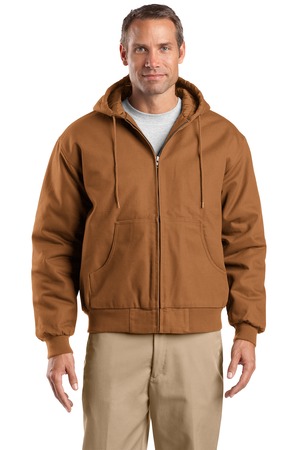 CornerStone TLJ763H Tall Duck Cloth Hooded Work Jacket in Duck Brown