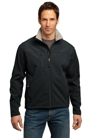 Port Authority TLJ790 Tall Glacier Soft Shell Jacket in Black/ Chrome