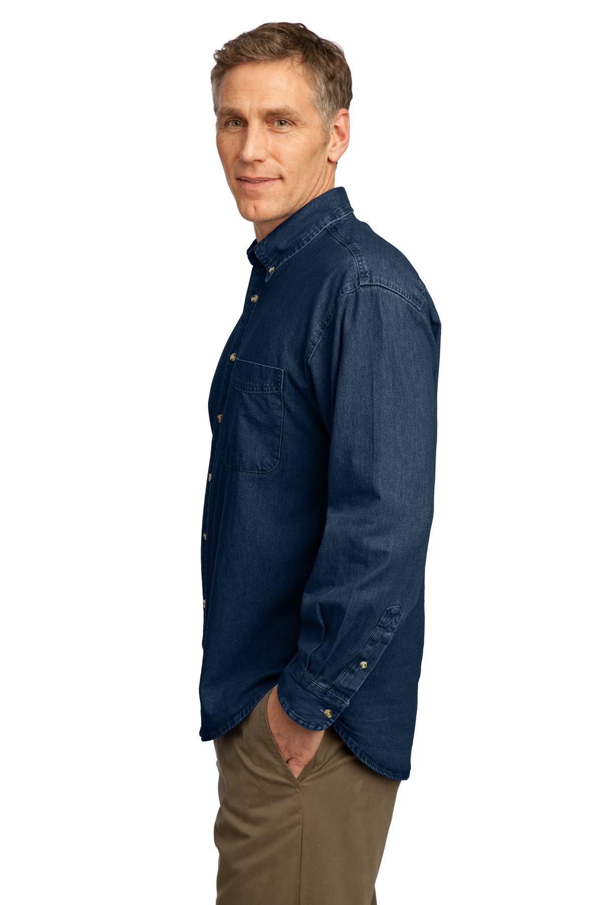 Port & Company - Long Sleeve Value Denim Shirt. SP10