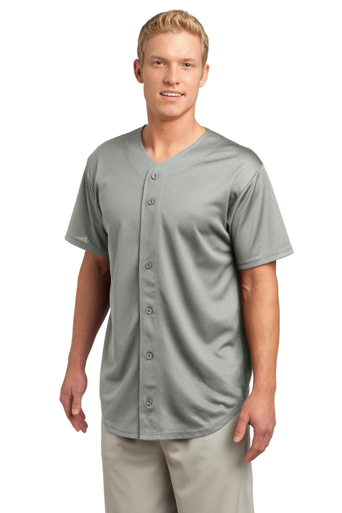 Sport-Tek PosiCharge Tough Mesh Full-Button Jersey. ST220