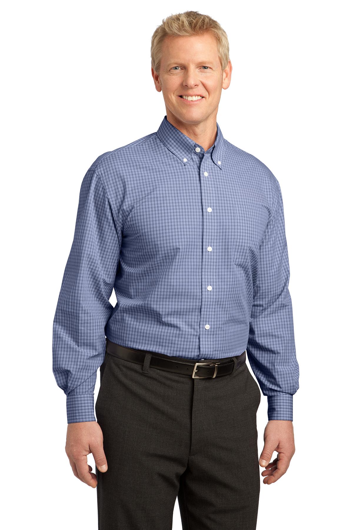 Port Authority Plaid Pattern Easy Care Shirt. S639