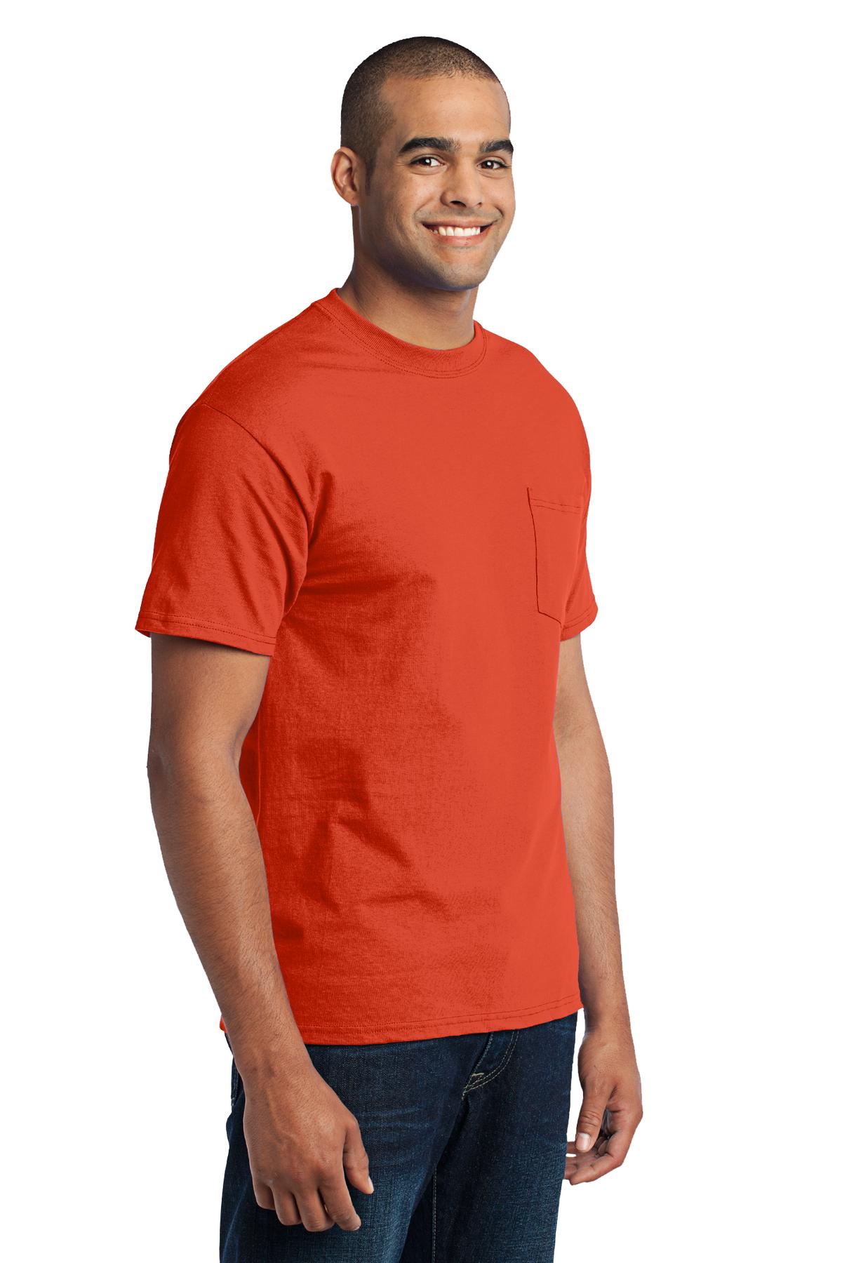 Port & Co Core Blend Pocket Tee. PC55P