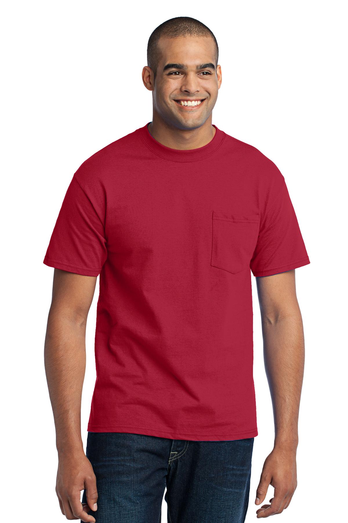 Port and Company Tall Core Blend Pocket Tee. PC55PT