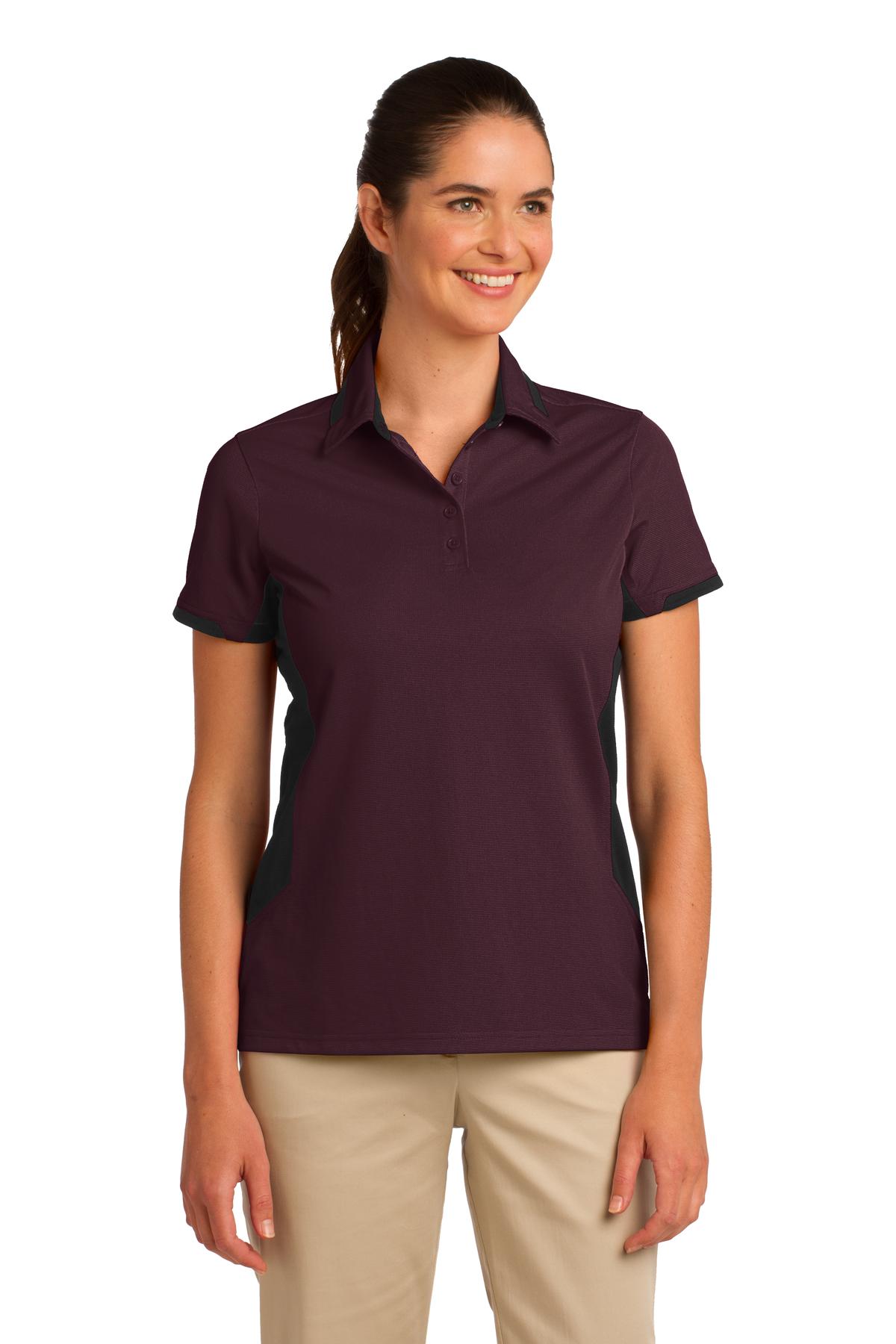 Port Authority DISCONTINUED Port Authority Ladies Dry Zone Colorblock Ottoman Polo. L524 in Navy/ Blue Lake