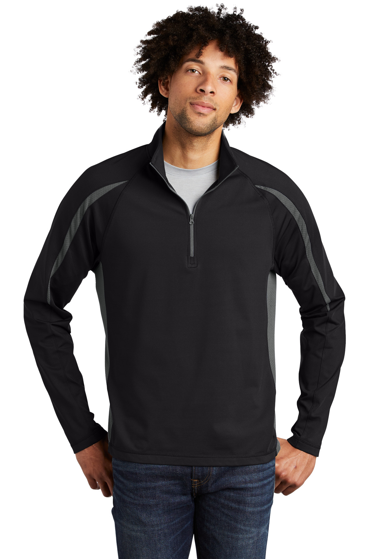 Sport-Tek Hospitality Activewear Sweatshirts & Fleece ® Sport-Wick® Stretch 1/2-Zip Colorblock Pullover.-Sport-Tek