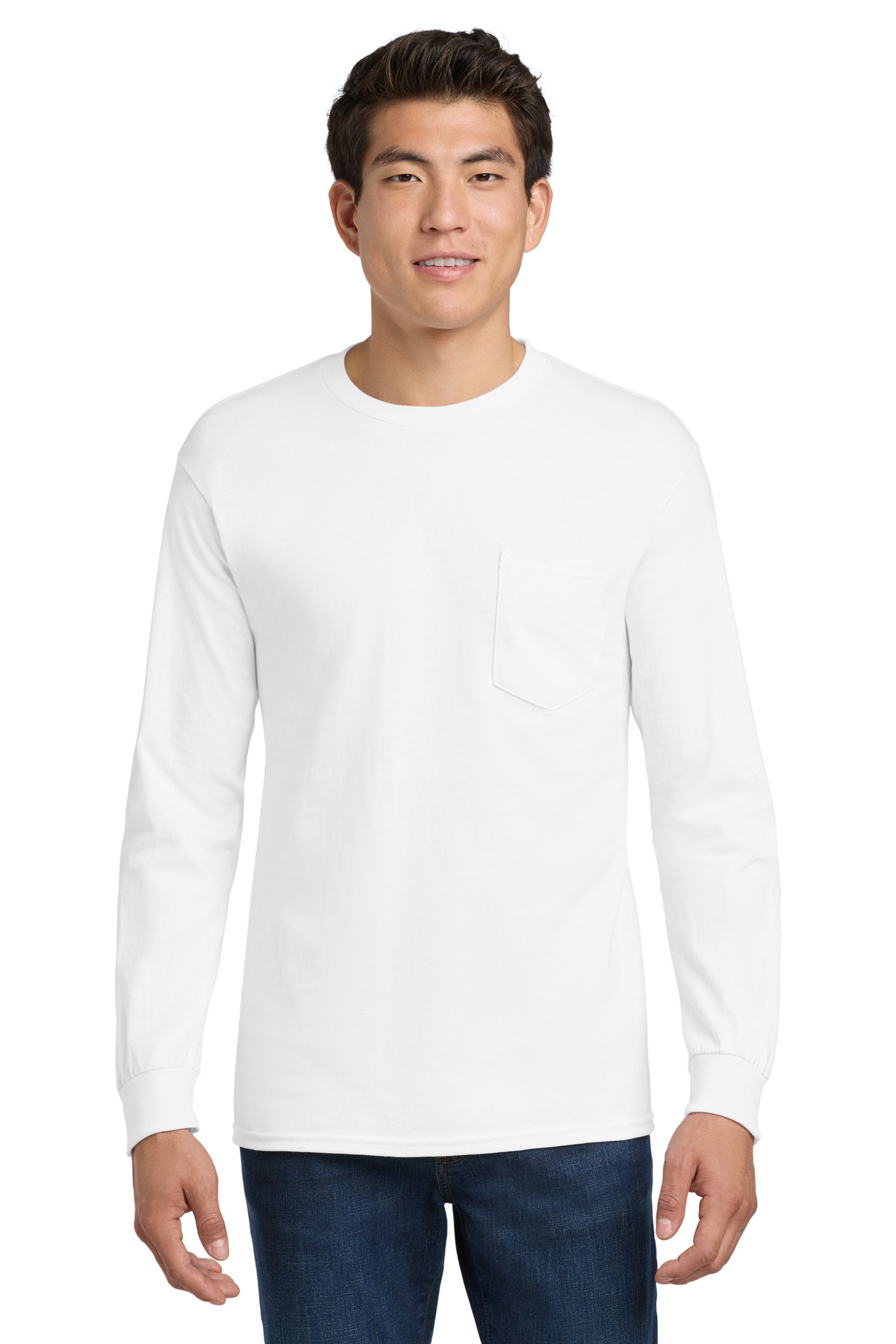 Gildan - Ultra Cotton 100% US Cotton Long Sleeve T-Shirt with Pocket-Gildan