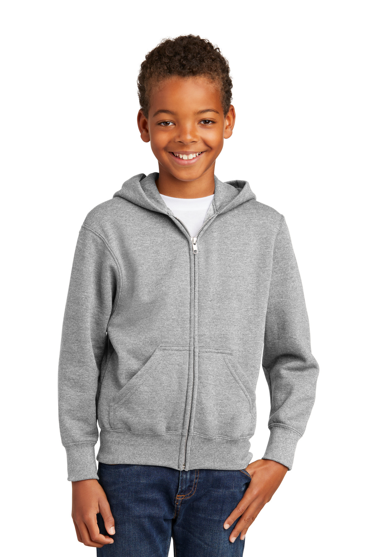 Port & Company - Youth Core Fleece Full-Zip Hooded Sweatshirt - PC90YZH