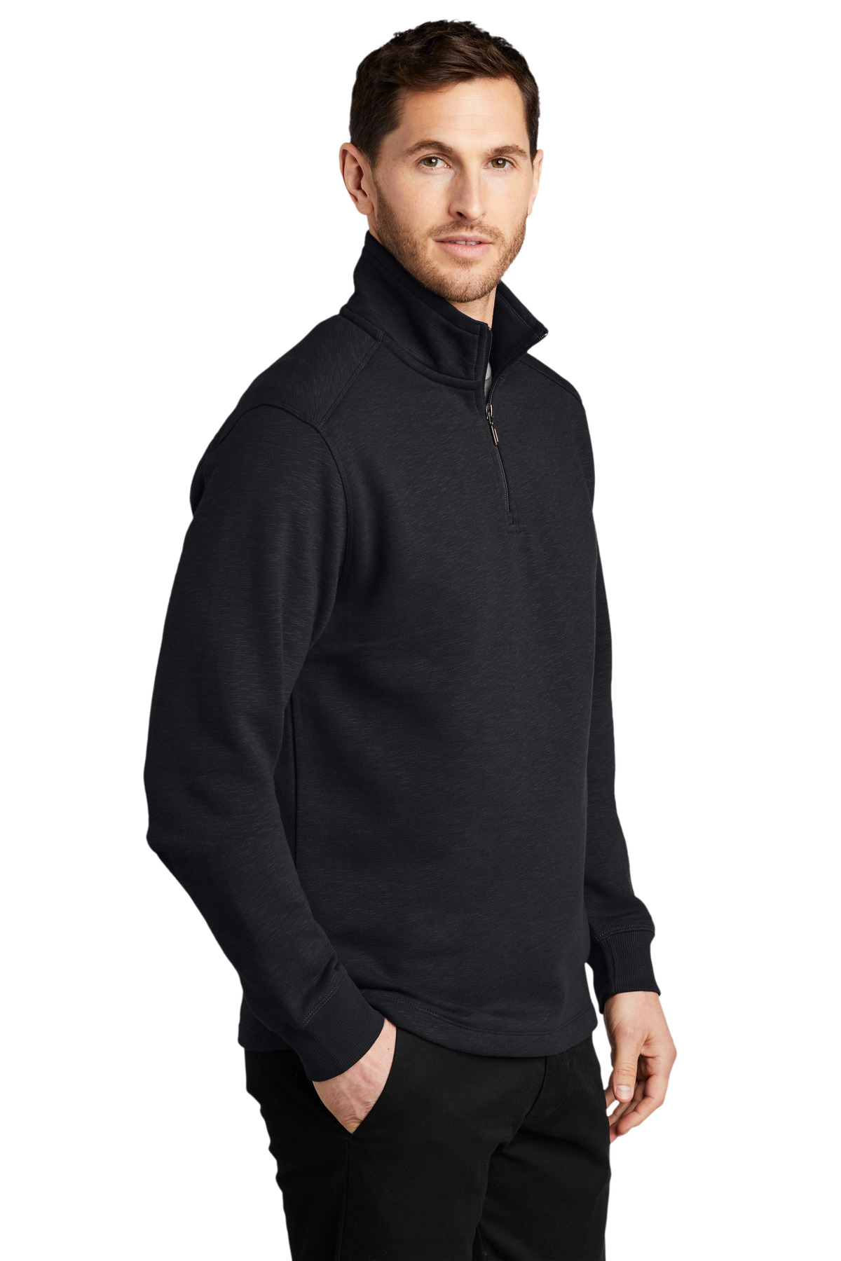 Port Authority Slub Fleece 1/4-Zip Pullover. F295