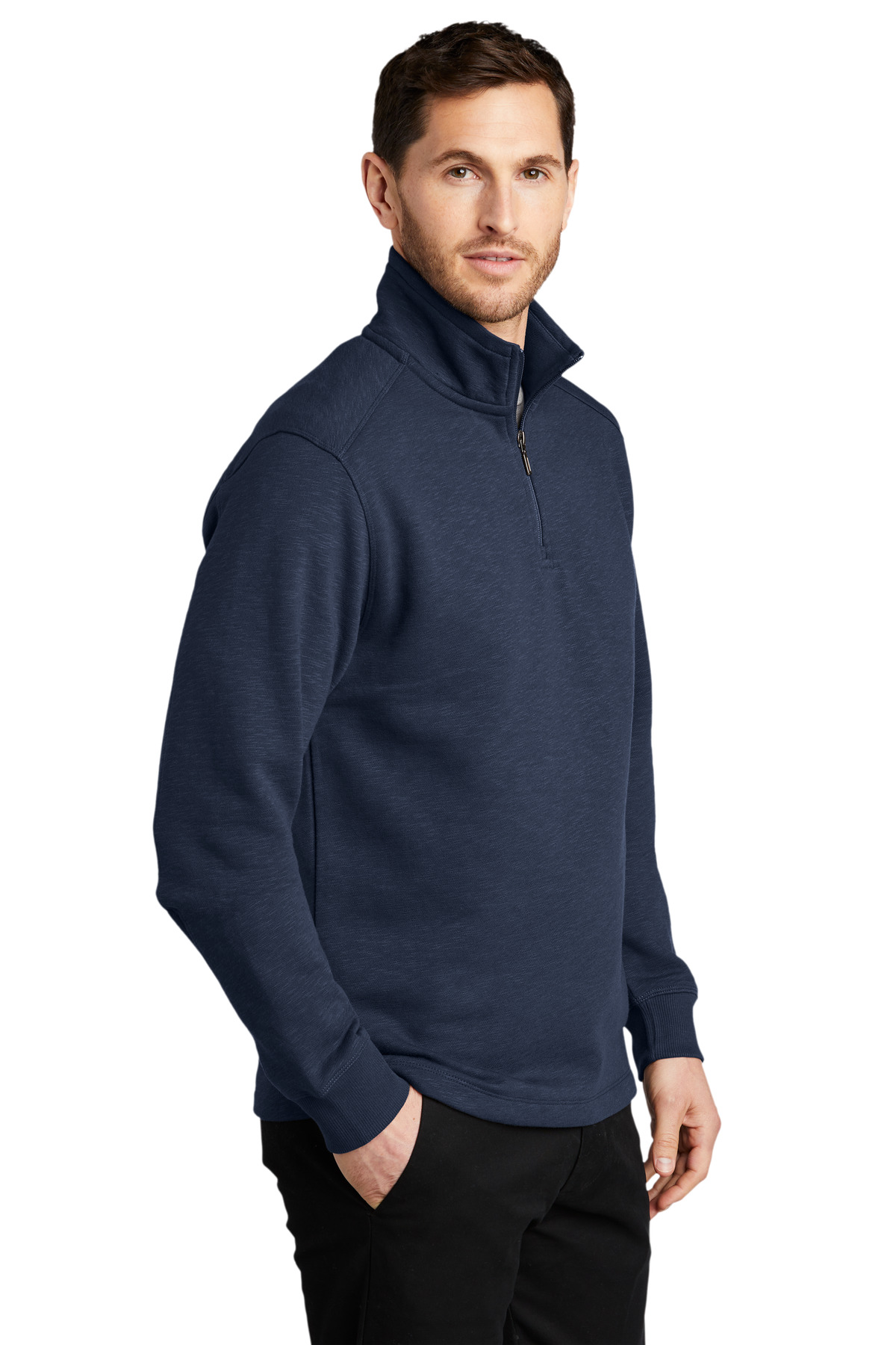 Port Authority Slub Fleece 1/4-Zip Pullover. F295