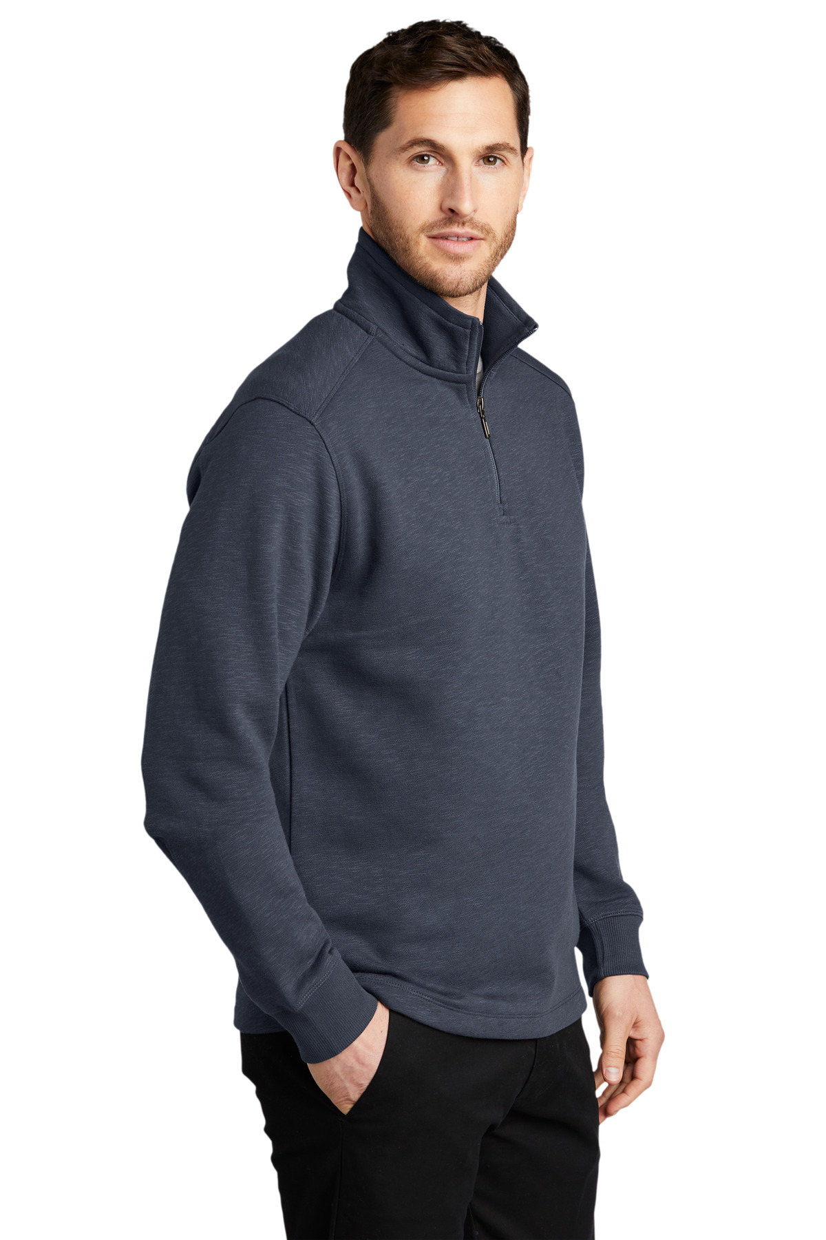 Port Authority Slub Fleece 1/4-Zip Pullover. F295