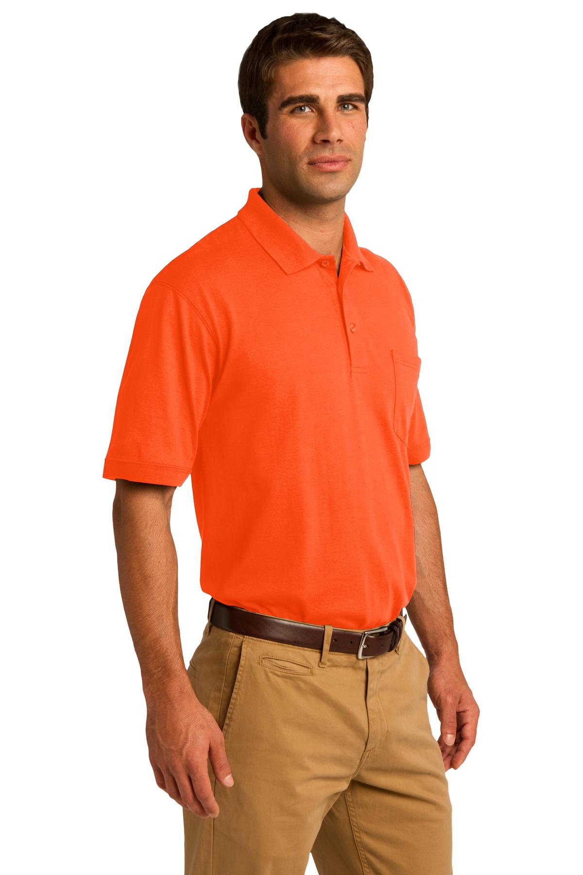 Port & Co Core Blend Jersey Knit Pocket Polo. KP55P