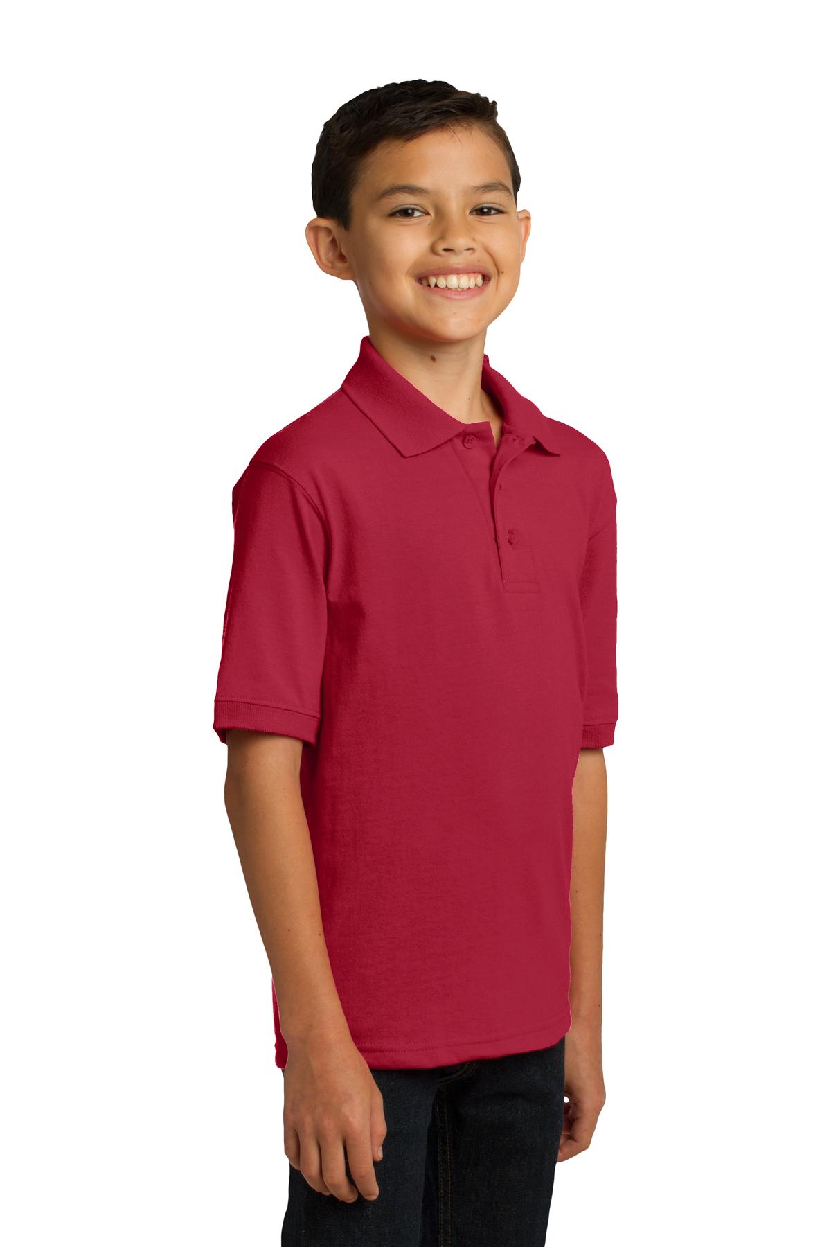 Port & Co Youth Core Blend Jersey Knit Polo. KP55Y