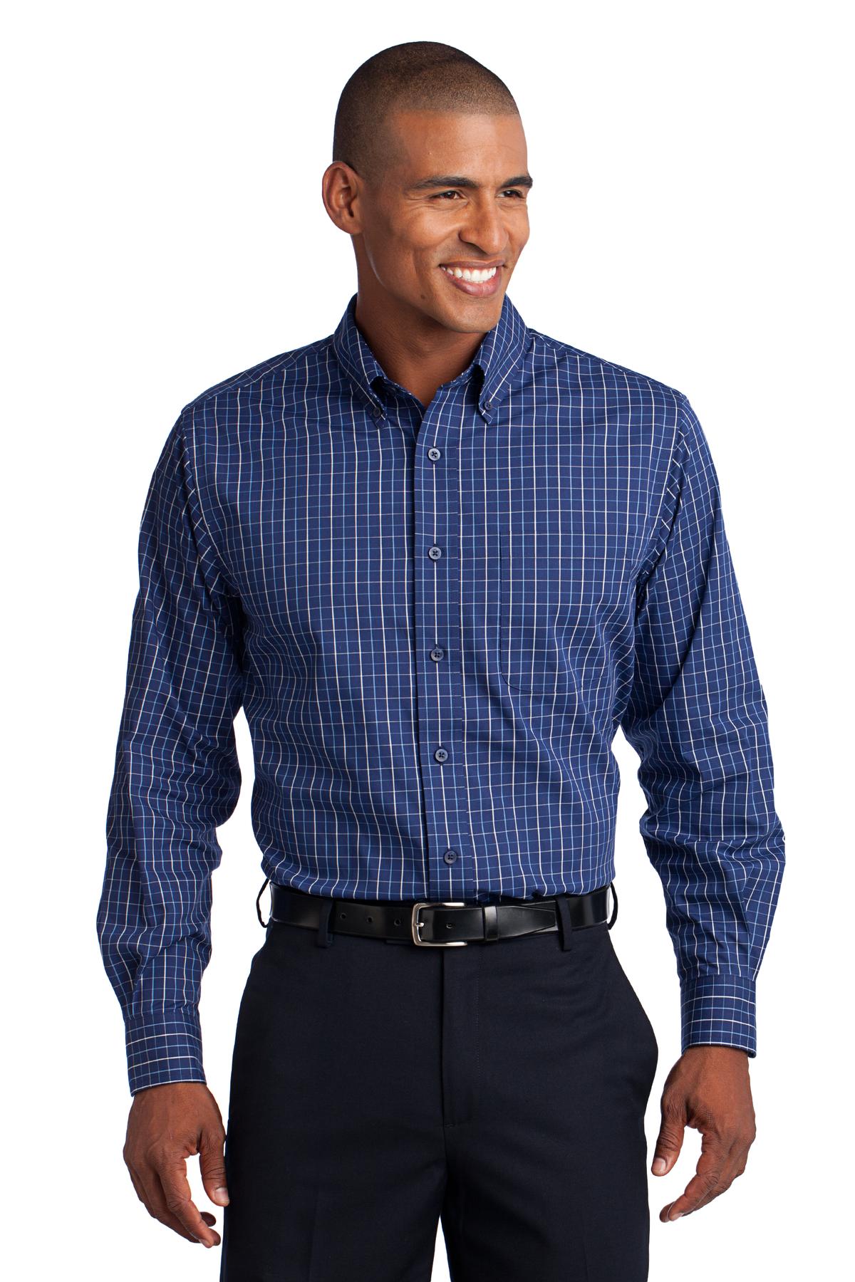 Port Authority Tall Tattersall Easy Care Shirt. TLS642