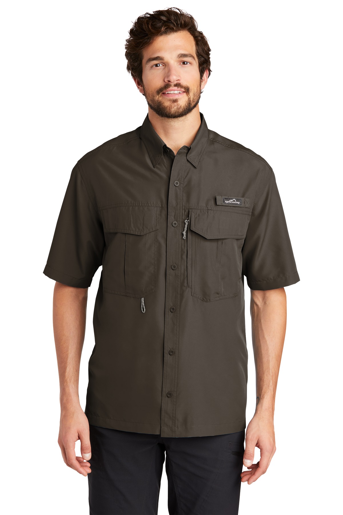 Eddie Bauer Woven Shirts for Hospitality ® - Short Sleeve Performance Fishing Shirt.-Eddie Bauer