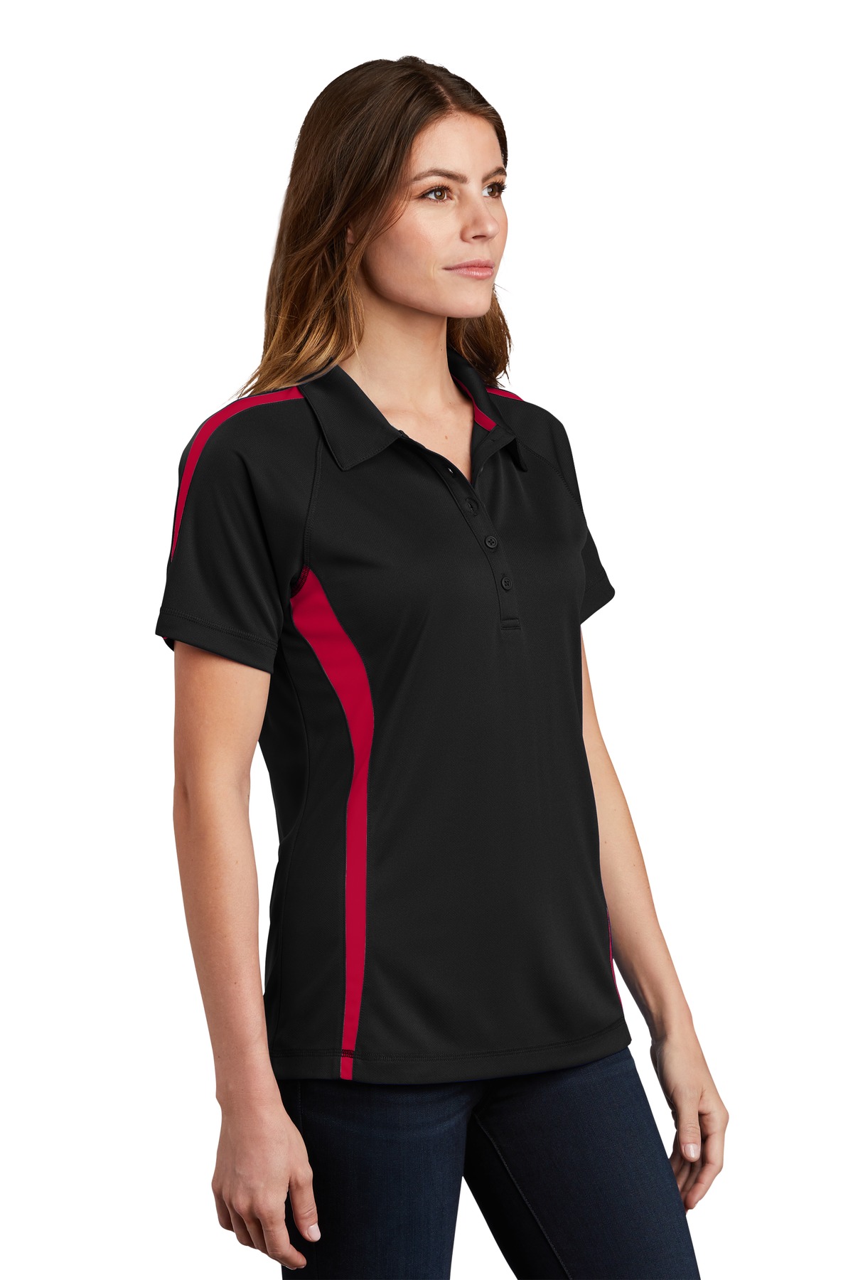 Sport-Tek Women's PosiCharge Micro-Mesh Colorblock Polo. LST685