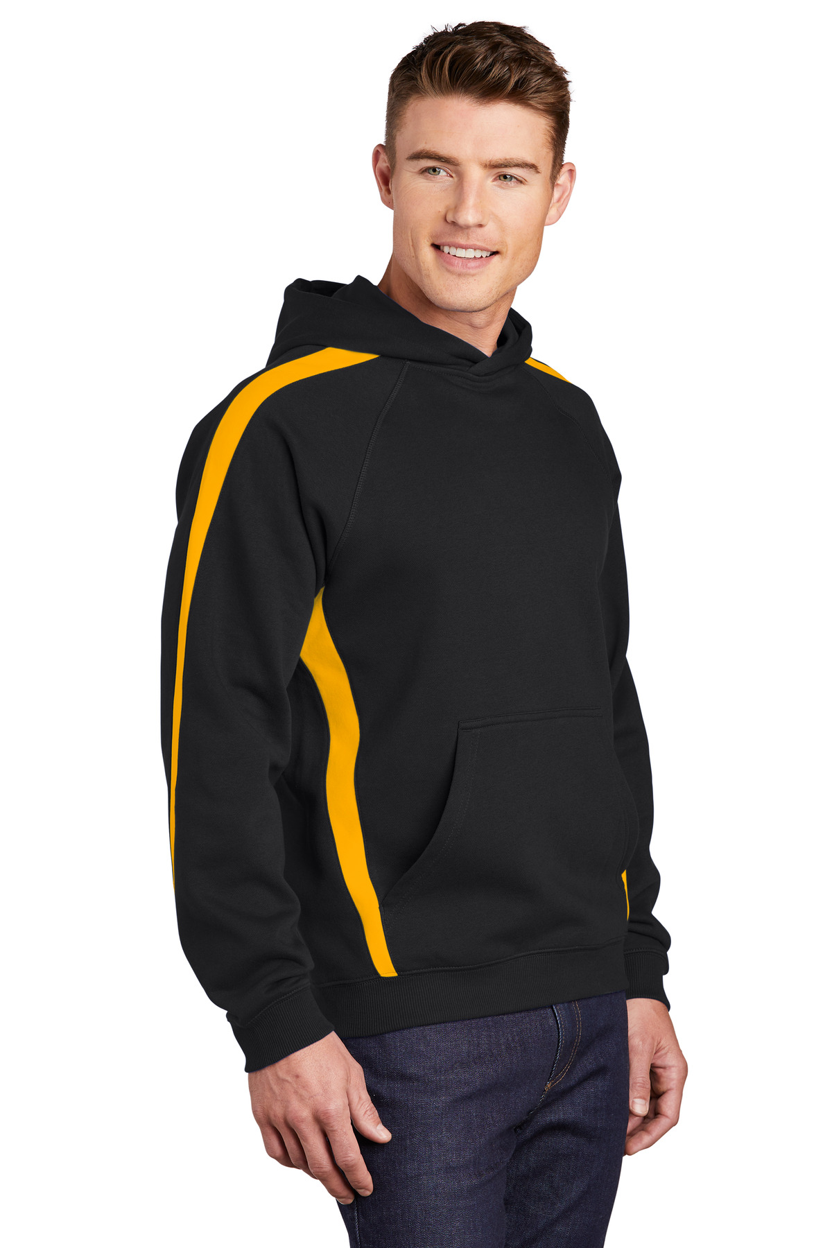 Sport-Tek Sleeve Stripe Pullover Hooded Sweatshirt. ST265