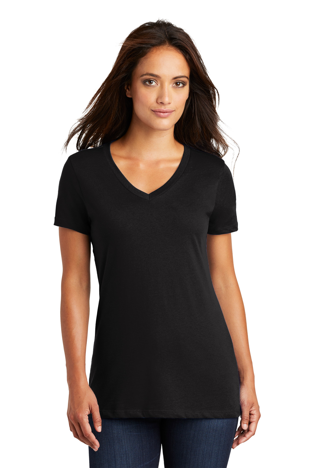 District - Women''s Perfect Weight V-Neck Tee. DM1170L