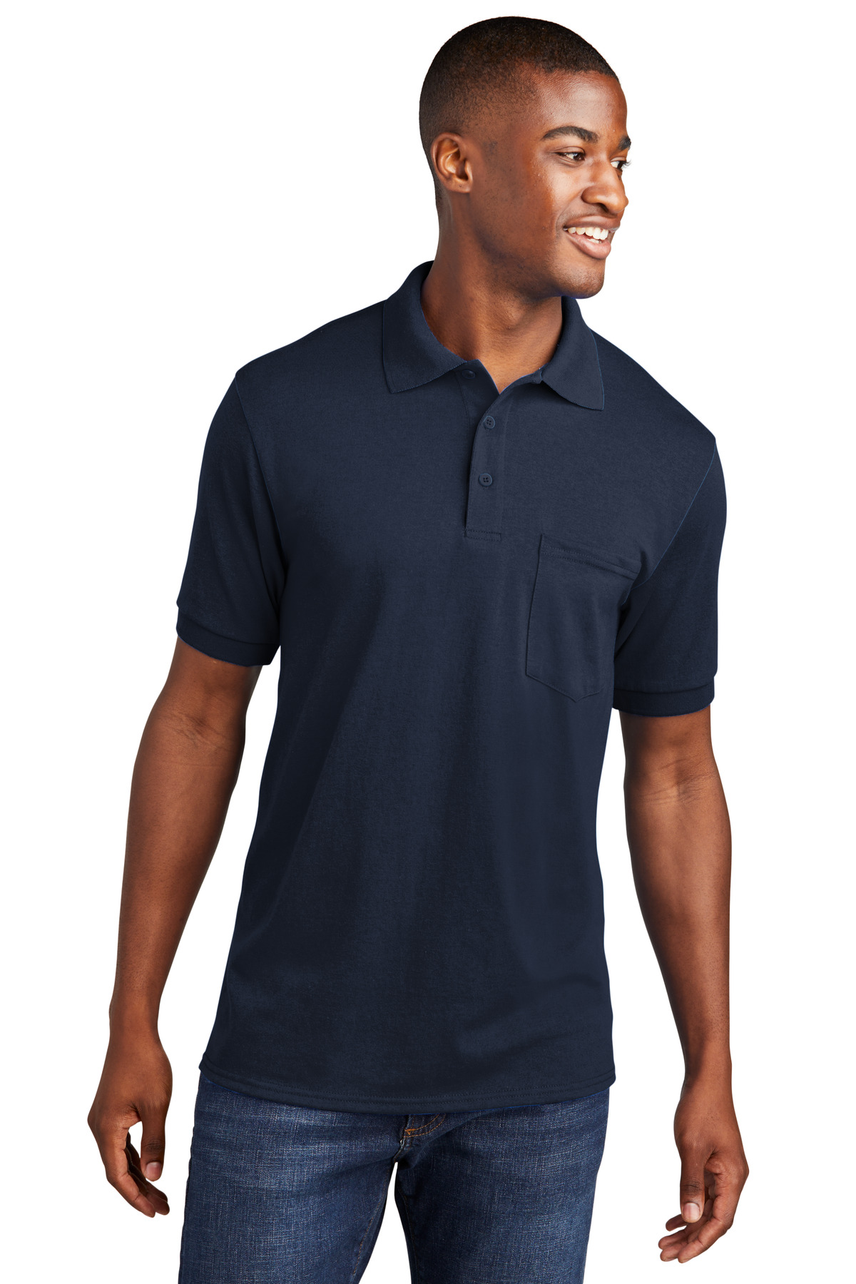 Port and Company Core Blend Jersey Knit Pocket Polo. KP55P