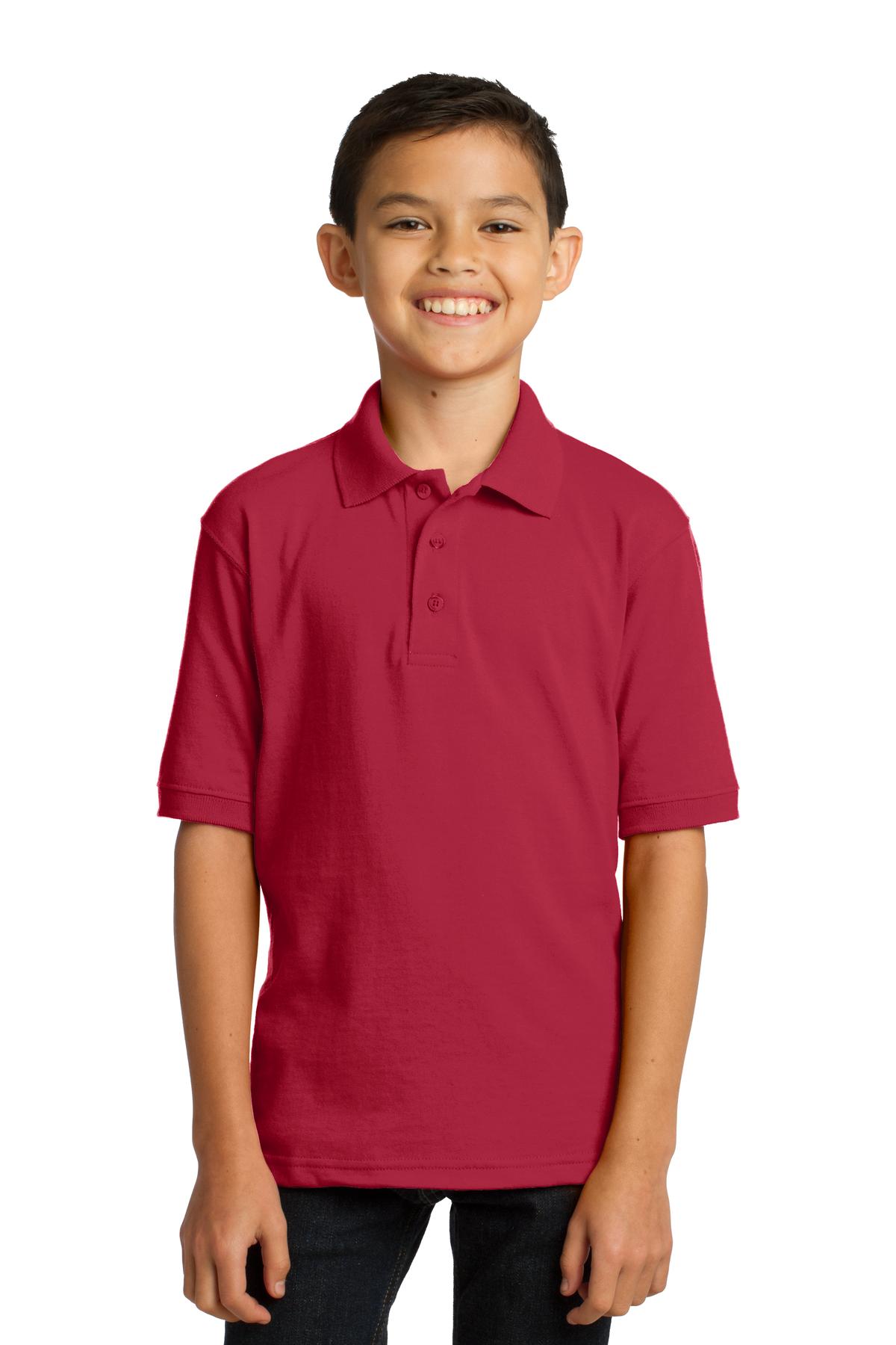 Port and Company Youth Core Blend Jersey Knit Polo. KP55Y