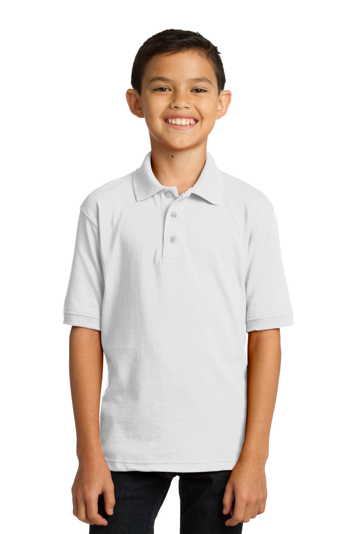 Port and Company Youth Core Blend Jersey Knit Polo. KP55Y