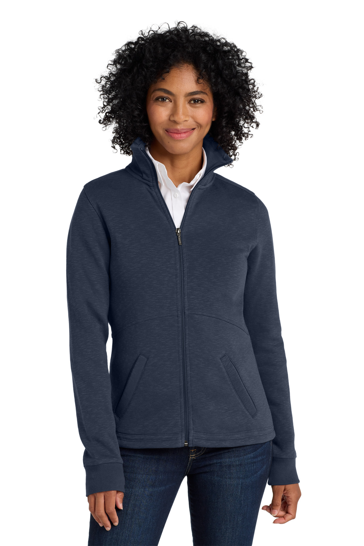 Port Authority ® Women's Slub Fleece Full-Zip Jacket. L293 - Image 2