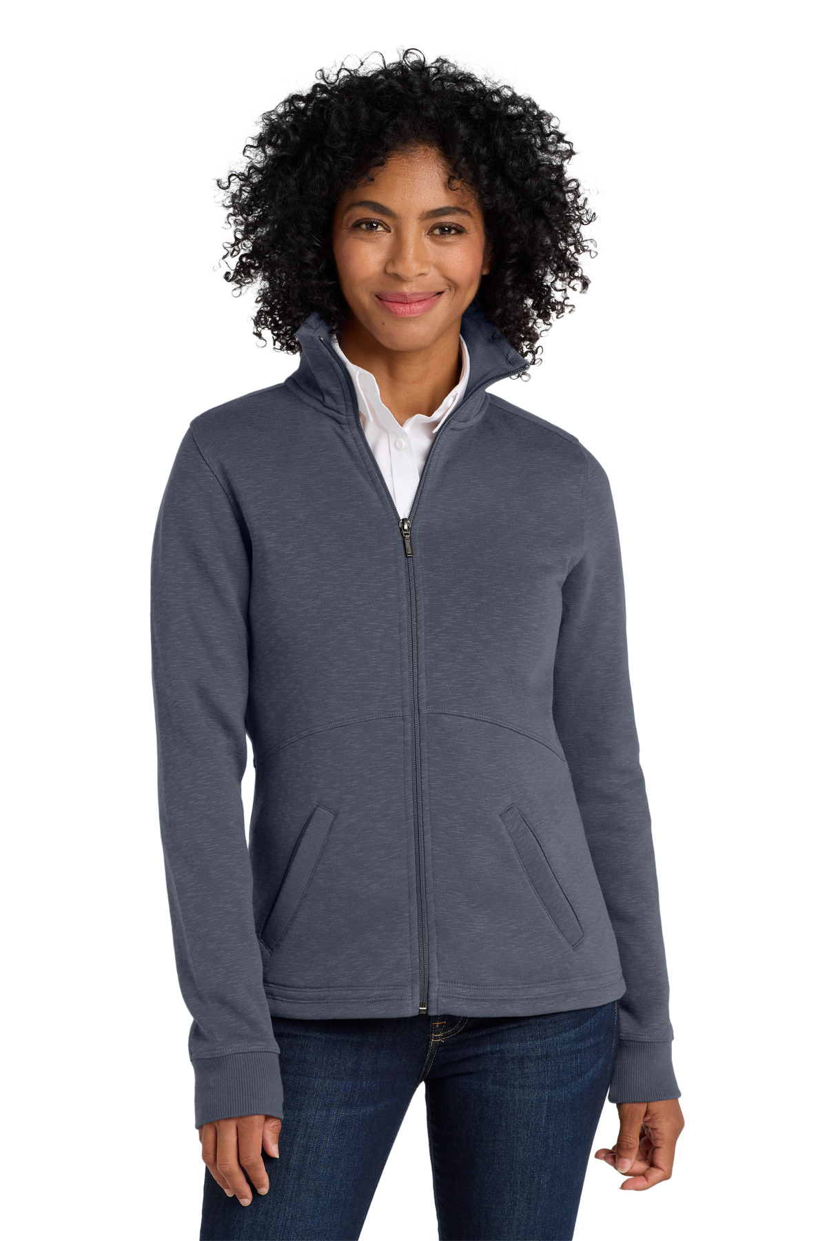 Port Authority ® Women's Slub Fleece Full-Zip Jacket. L293 - Image 3