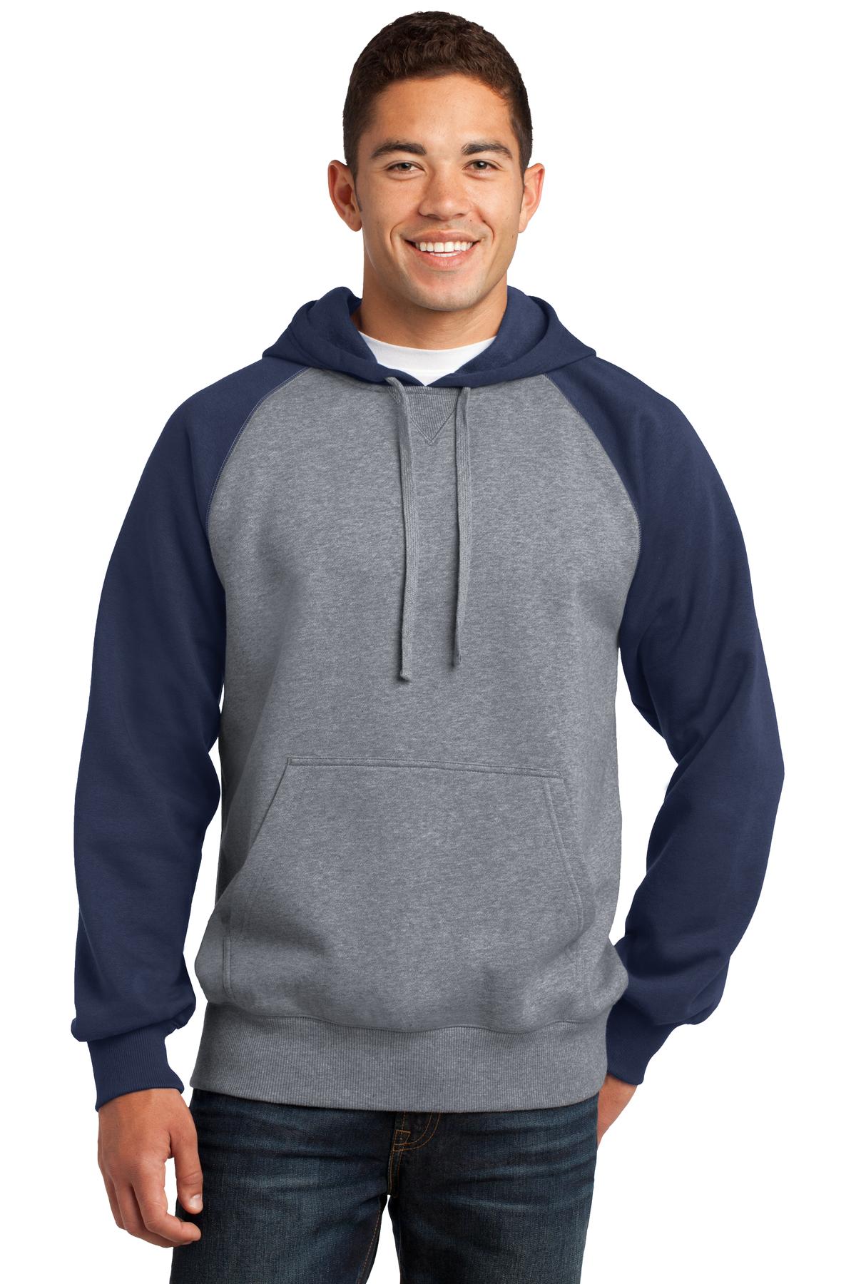 Sport-Tek Raglan Colorblock Pullover Hooded Sweatshirt. ST267