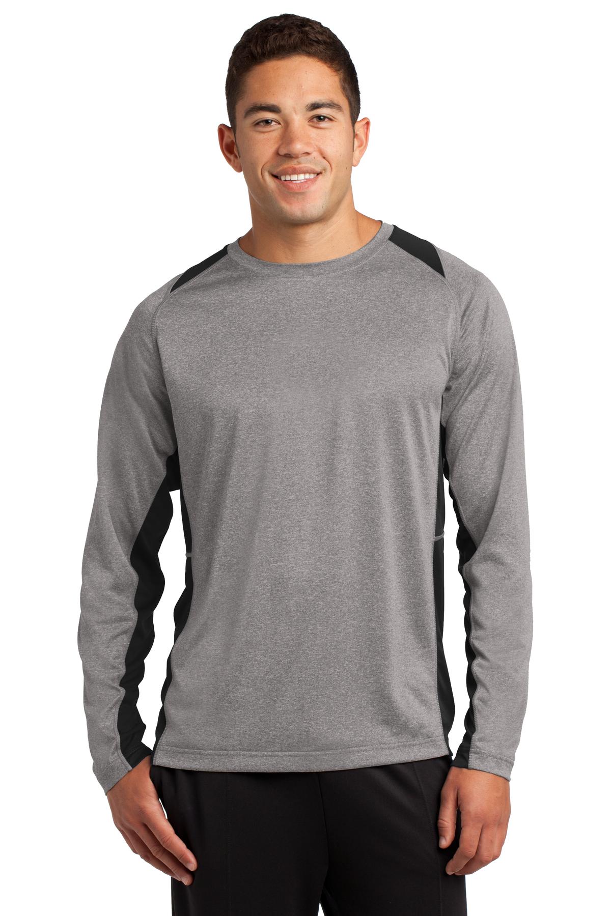 Sport-Tek Activewear T-Shirts for Hospitality ® Long Sleeve Heather Colorblock Contender Tee.-Sport-Tek