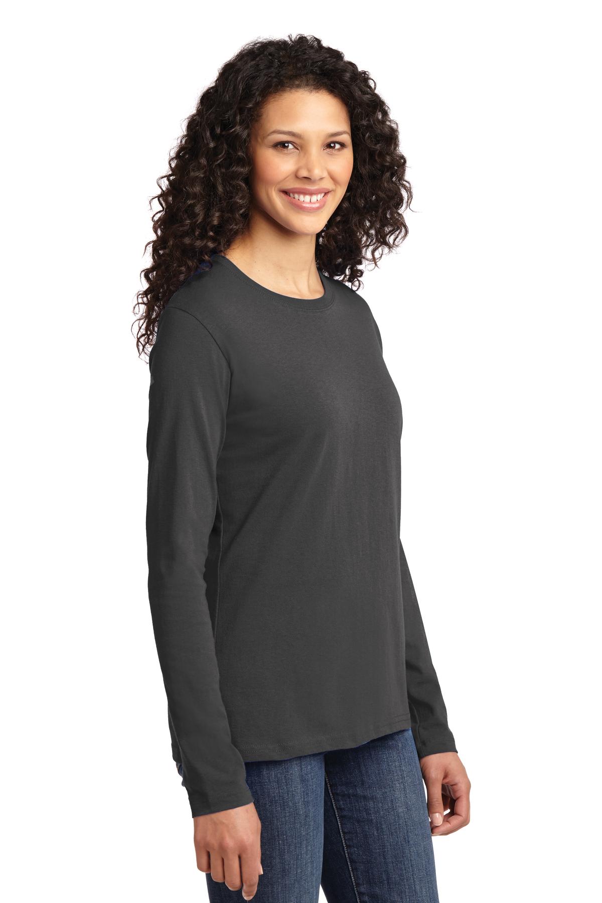 Port & Co Women's Long Sleeve Core Cotton Tee. LPC54LS