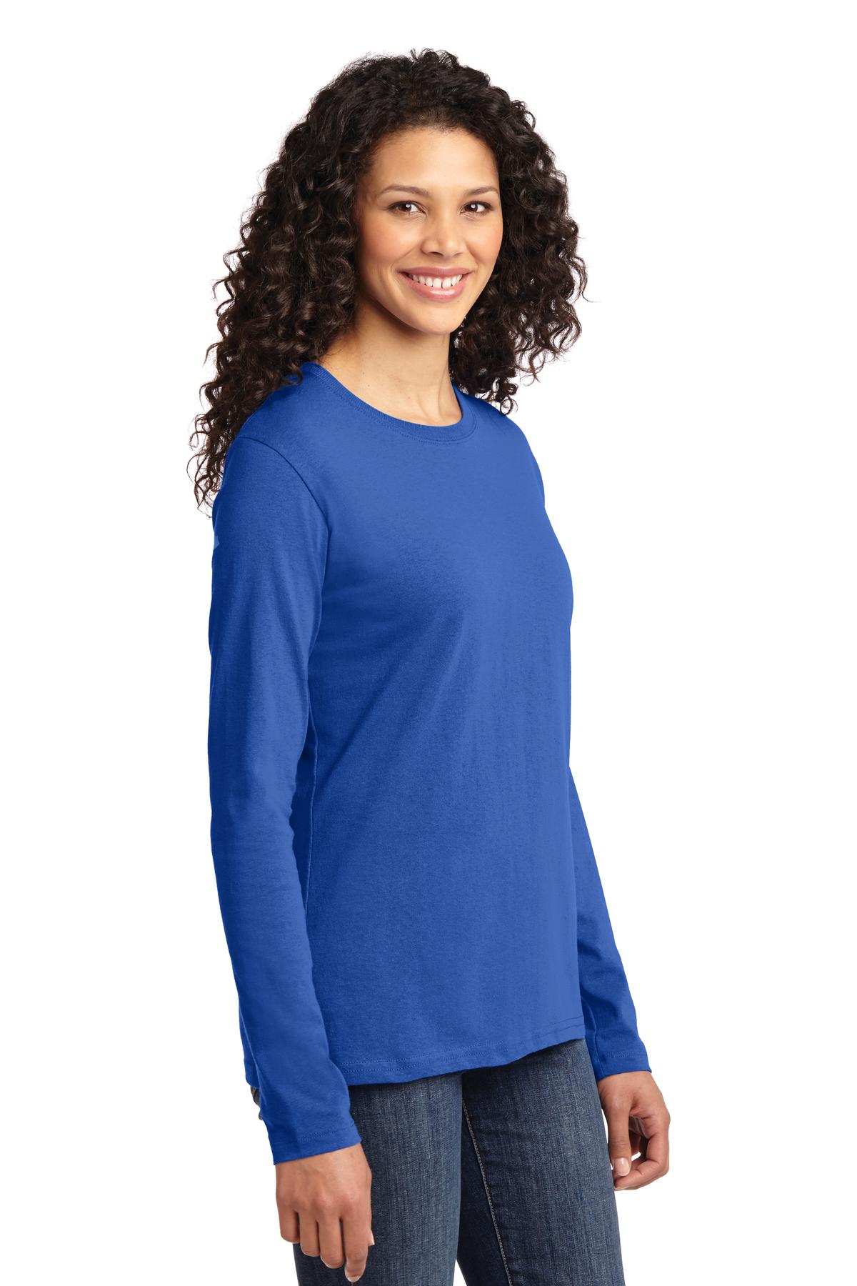 Port & Co Women's Long Sleeve Core Cotton Tee. LPC54LS