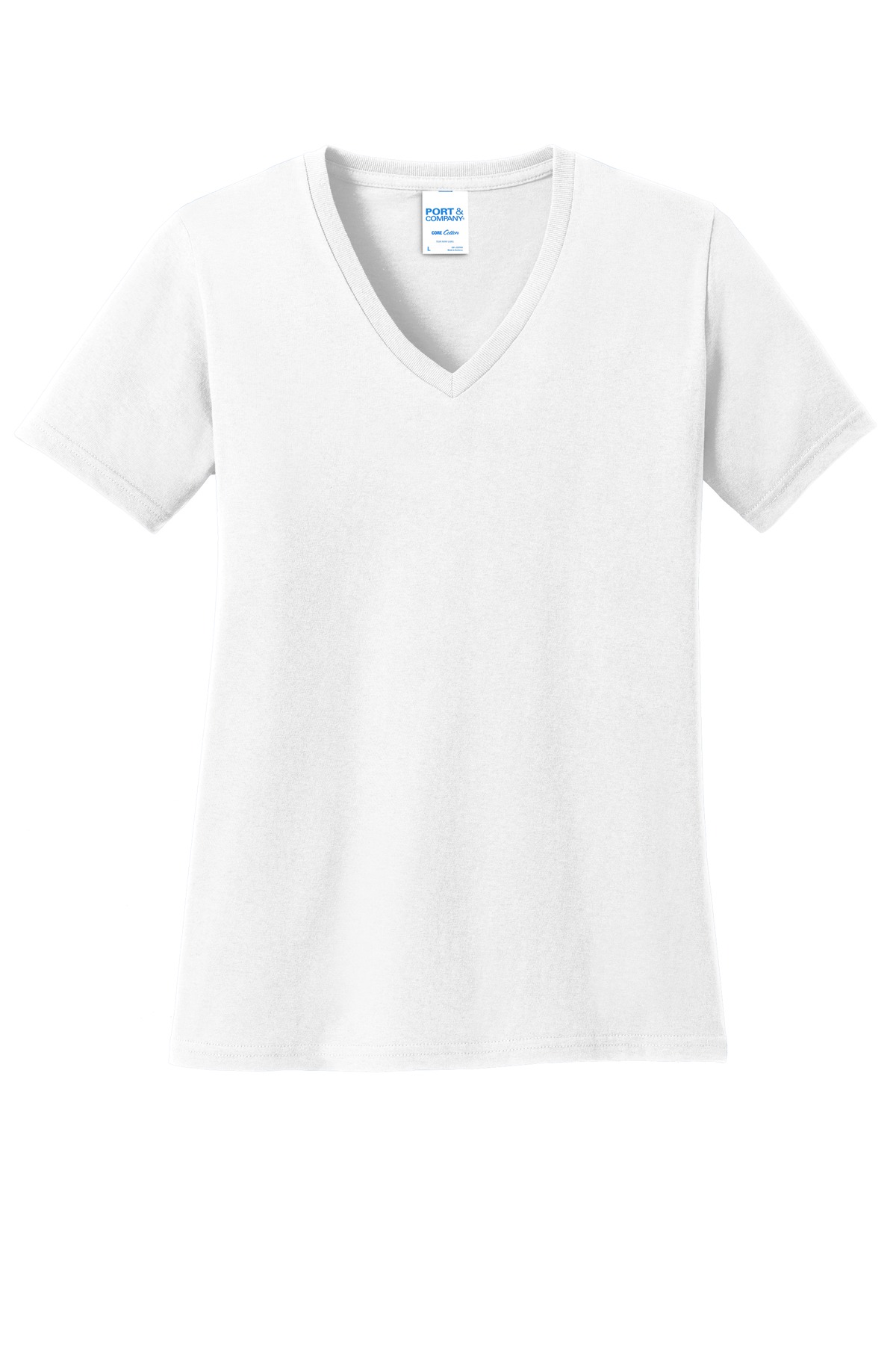 Port & Company Ladies Hospitality T-Shirts ® Ladies Core Cotton V-Neck Tee.-Port & Company