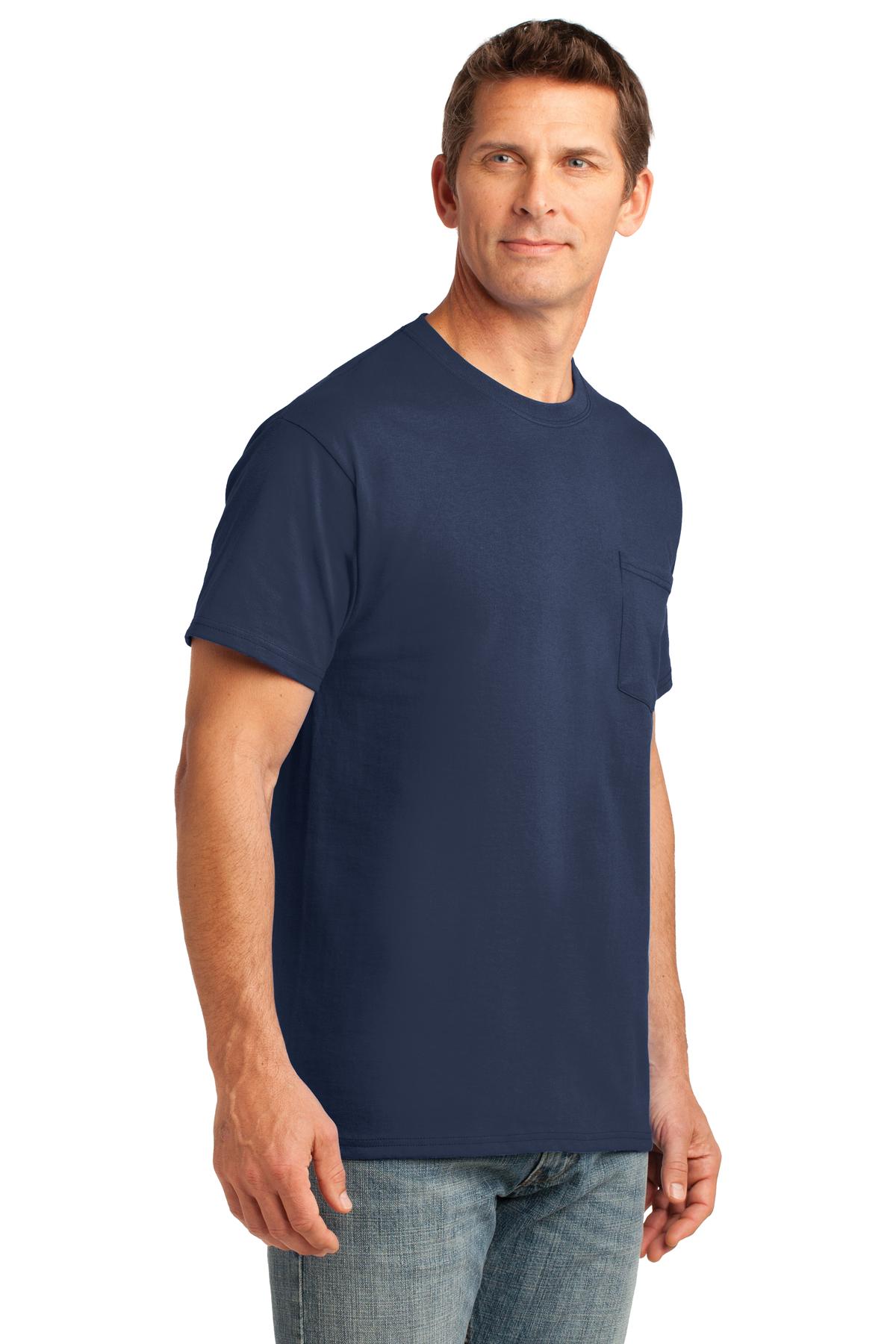 Port & Co Core Cotton Pocket Tee. PC54P
