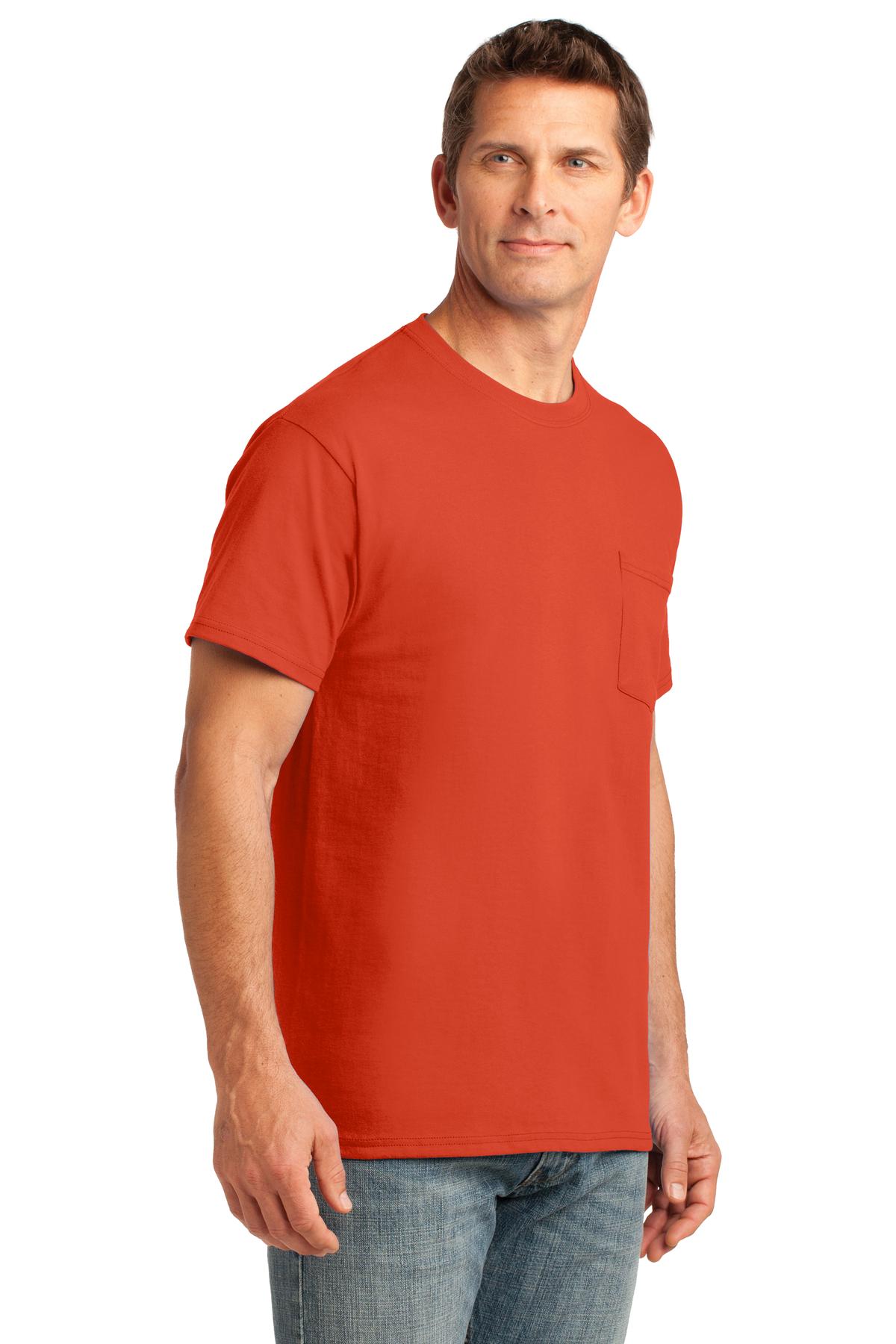 Port & Company Core Cotton Pocket Tee. PC54P