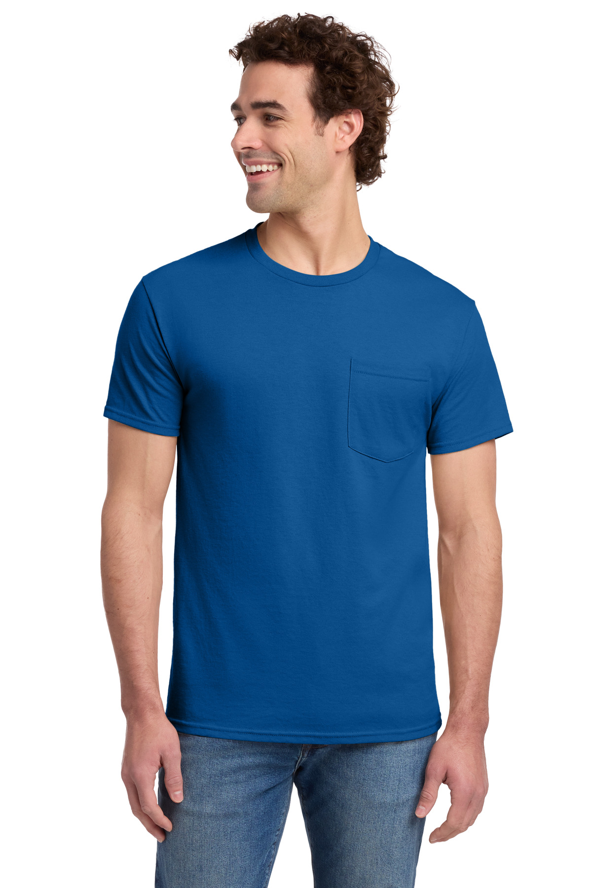 Jerzees ® - Dri-Power ® 50/50 Cotton/Poly Pocket T-Shirt. 29MP - Royal