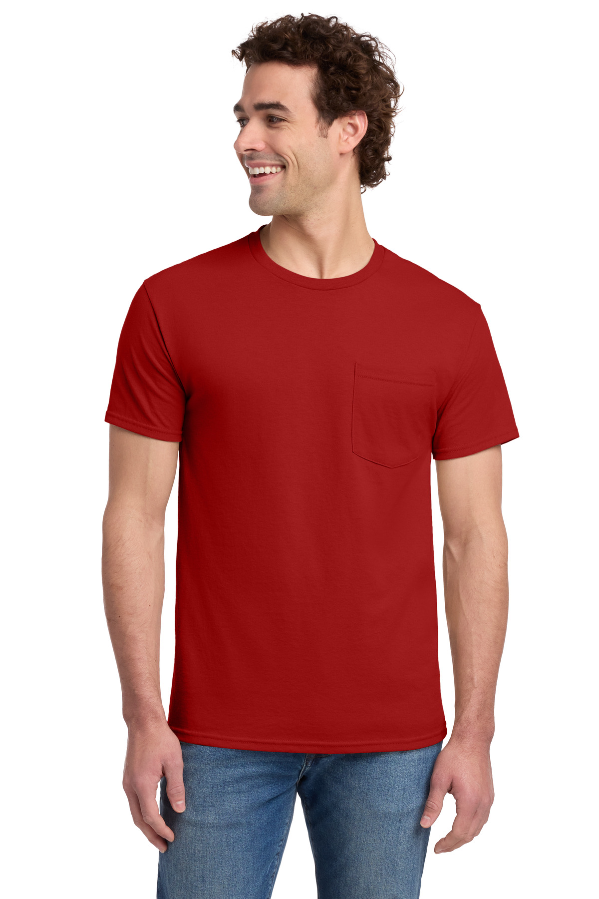Jerzees ® - Dri-Power ® 50/50 Cotton/Poly Pocket T-Shirt. 29MP - True Red