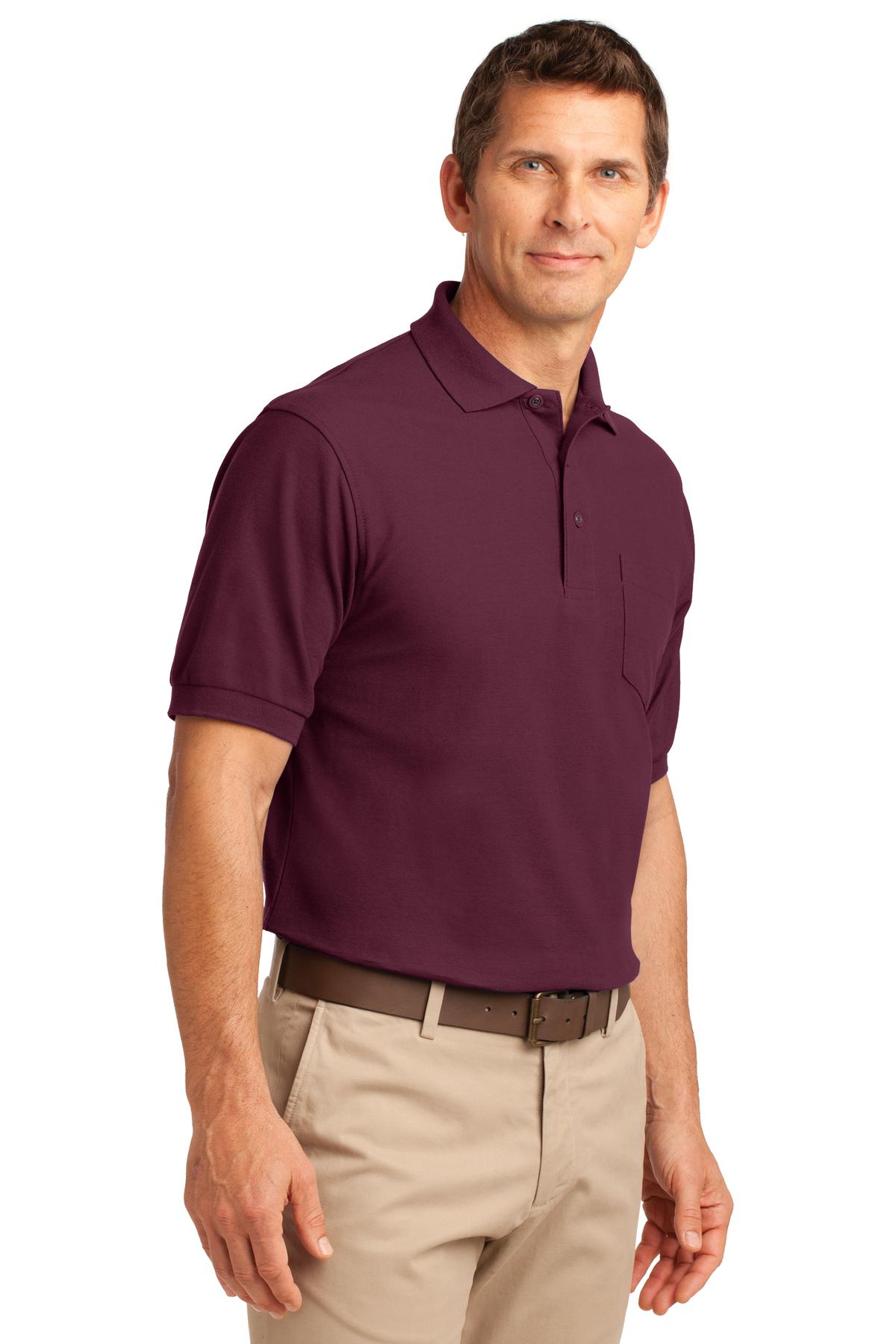 Port Authority Silk Touch Polo with Pocket. K500P
