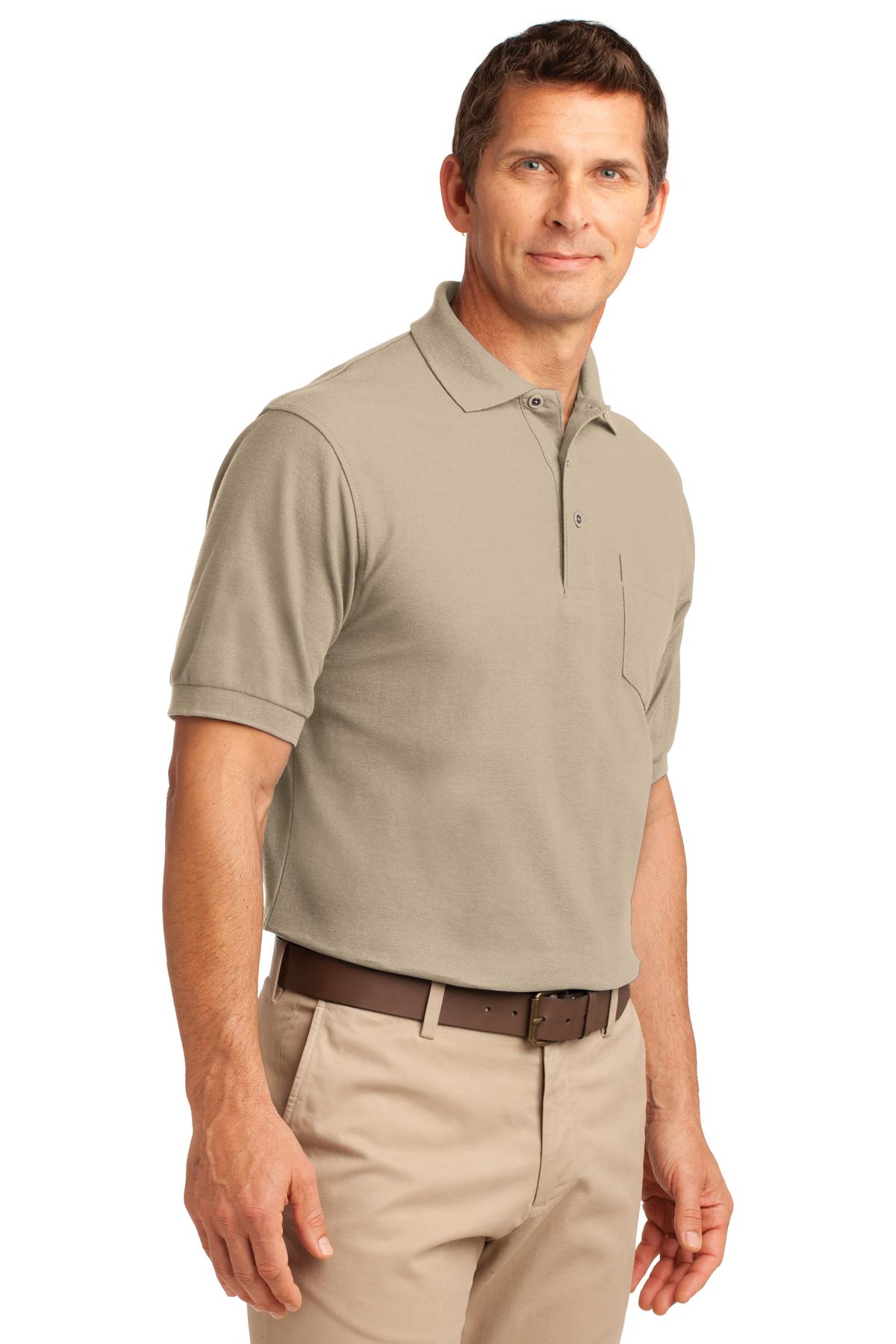 Port Authority Silk Touch Polo with Pocket. K500P