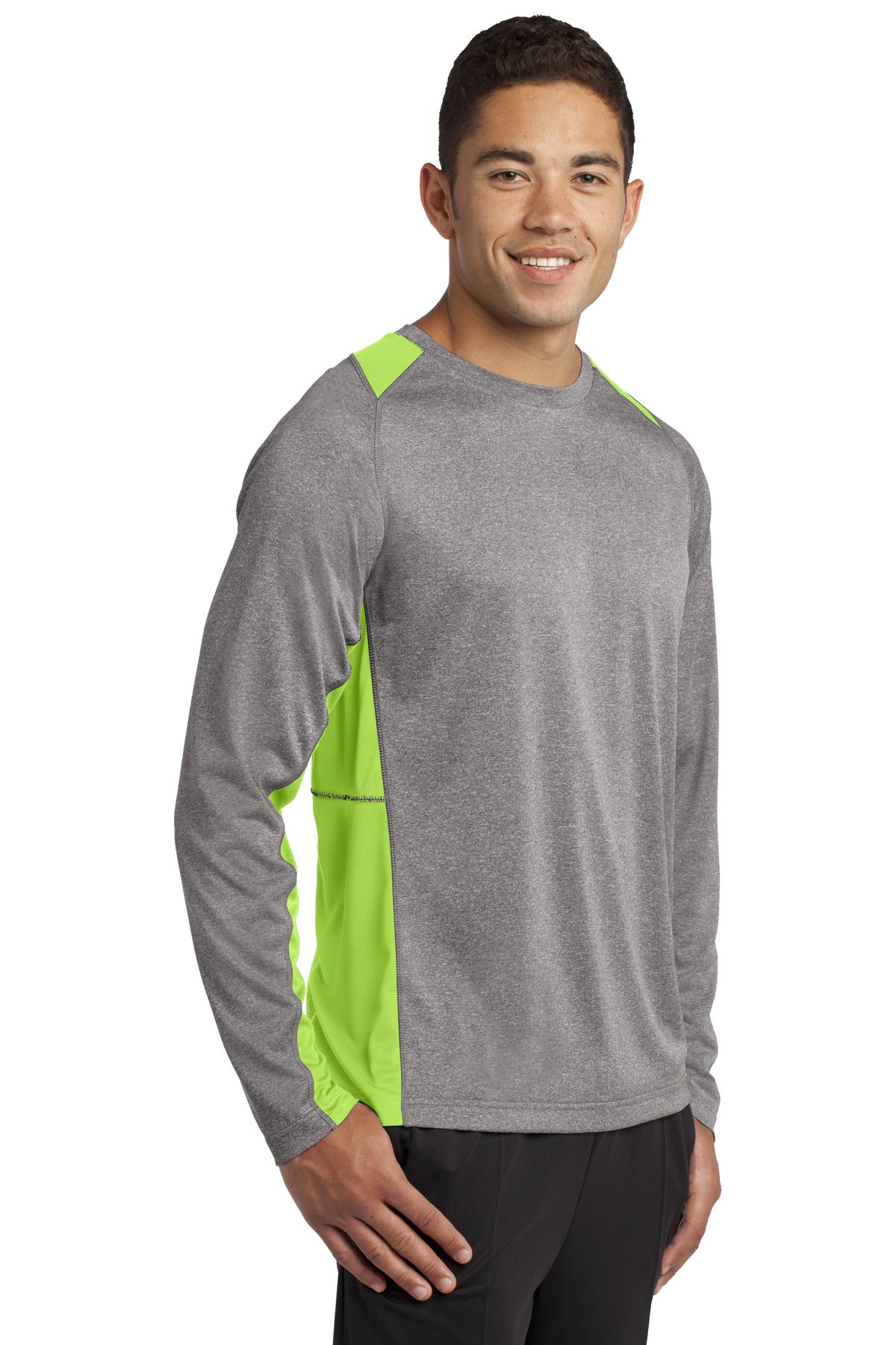Sport-Tek Long Sleeve Heather Colorblock Contender Tee. ST361LS