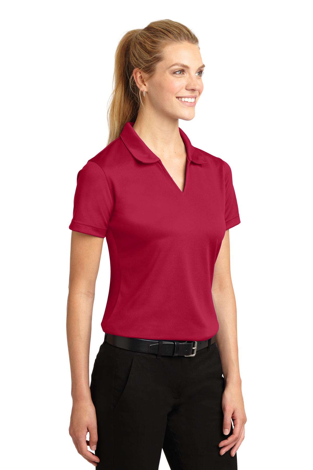 Sport-Tek Women's Dri-Mesh V-Neck Polo. L469